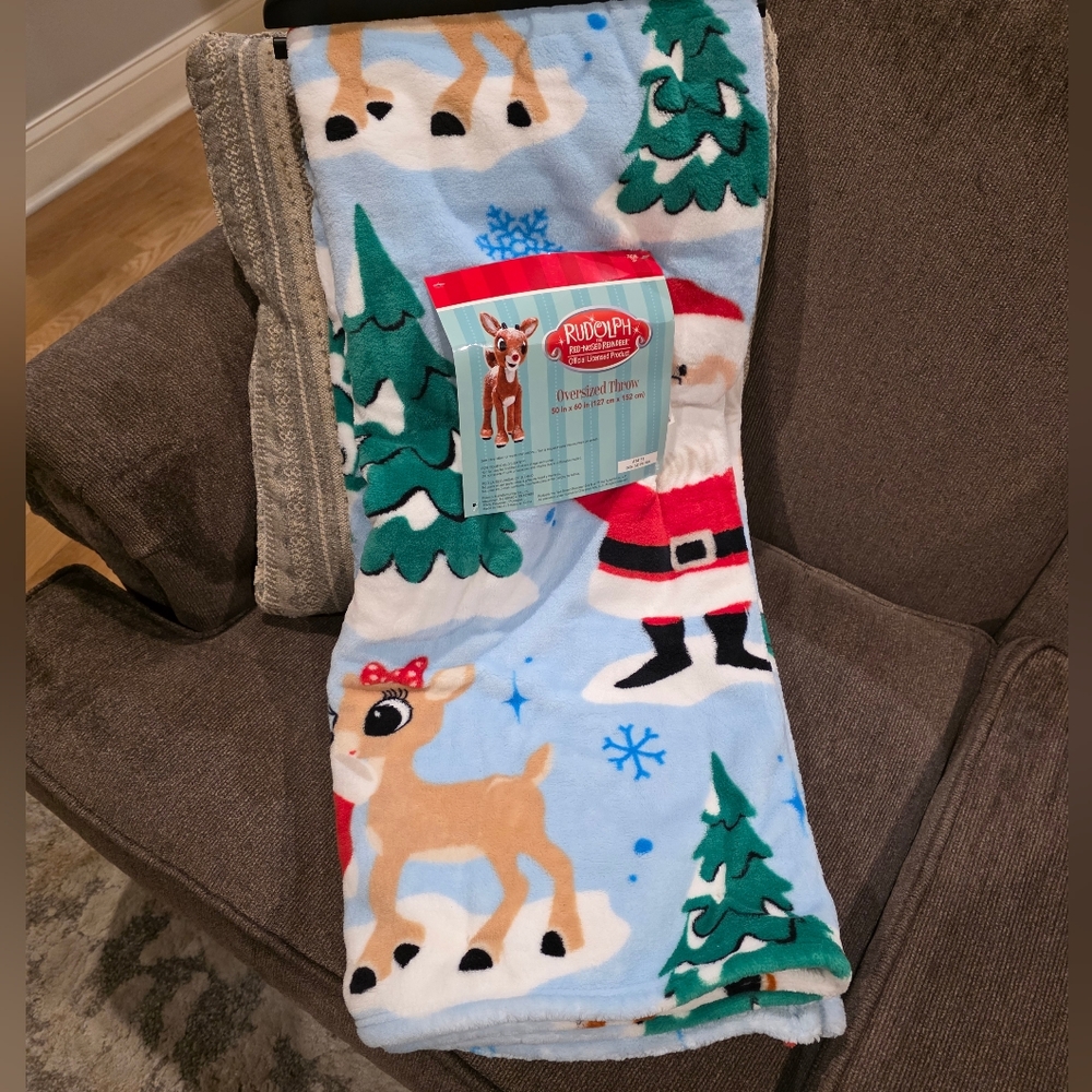 Rudolph Christmas Blanket-NWT